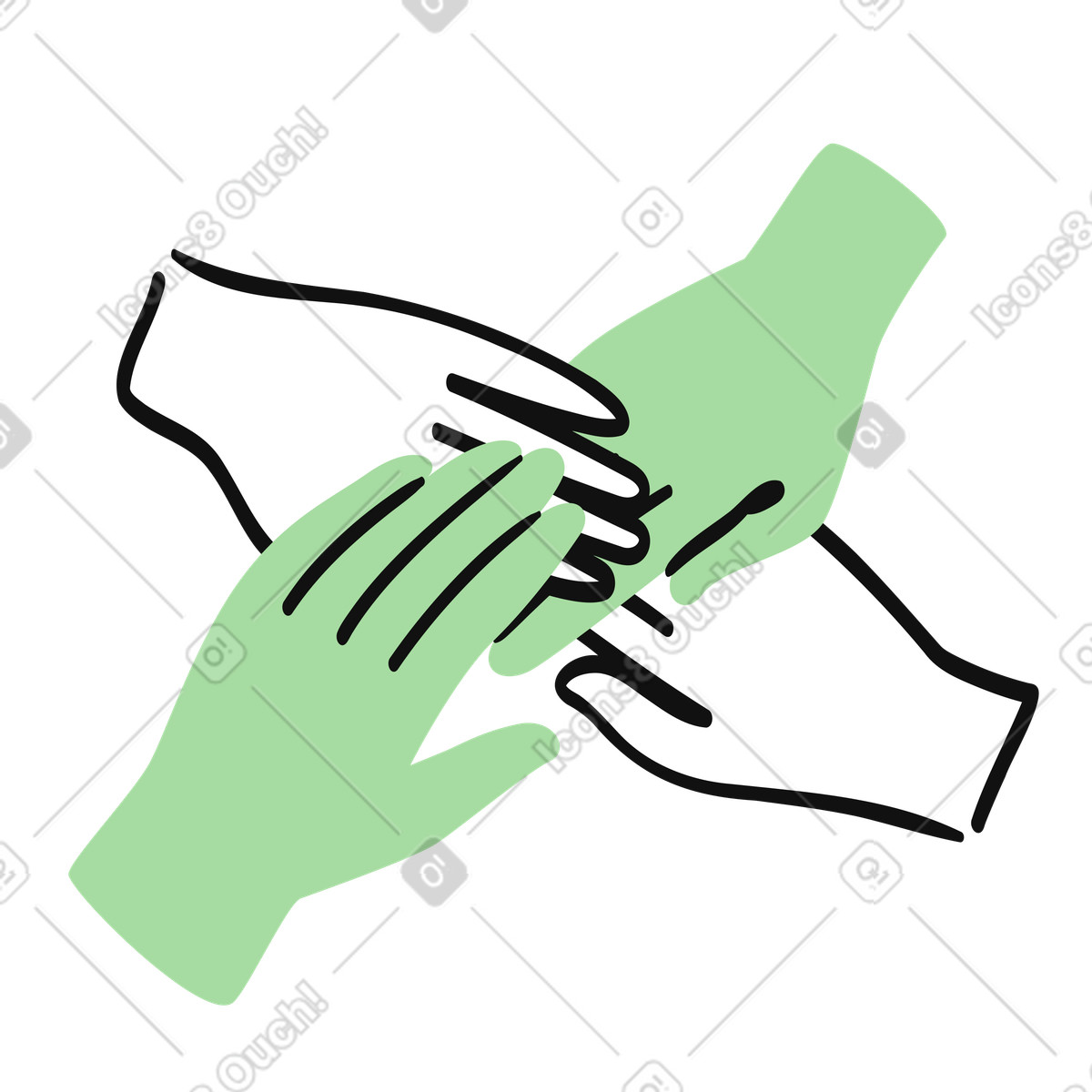 Ilustração de Hands stacked together symbolizing teamwork unity and mutual support em no estilo Organic para baixar em PNG, SVG