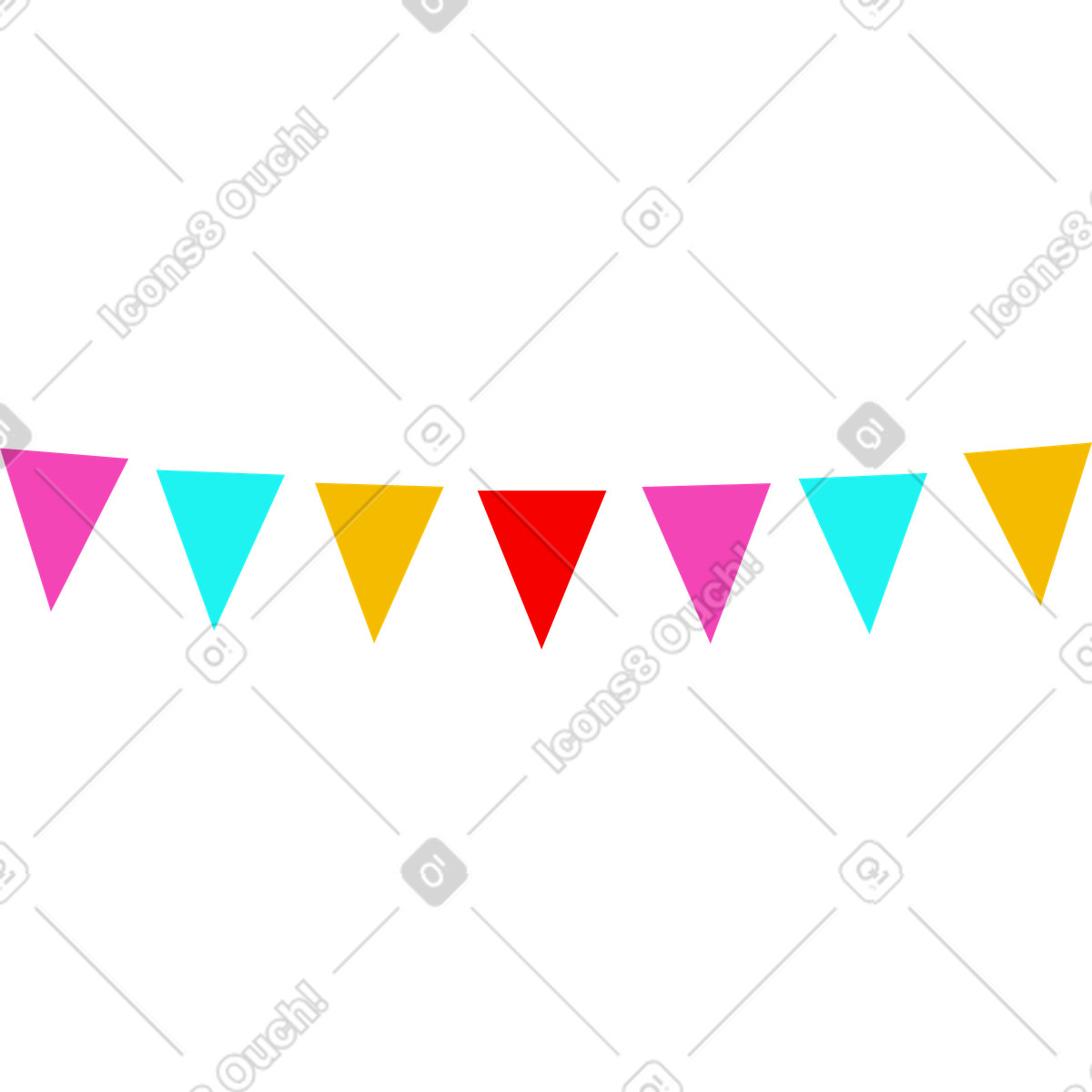 Ilustração de Colorful flags garland em no estilo Lagom para baixar em PNG, SVG