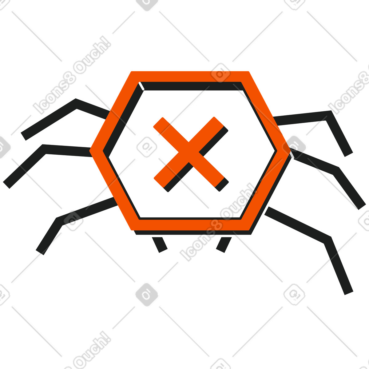 Ilustração de Aranha ciborgue em no estilo Strict para baixar em PNG, SVG