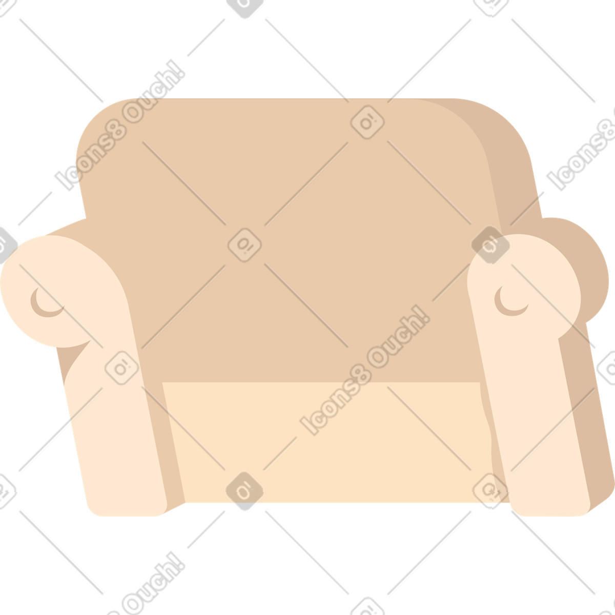 Beige tilted chair illustrazione in stile Dizzy scarica in PNG, SVG