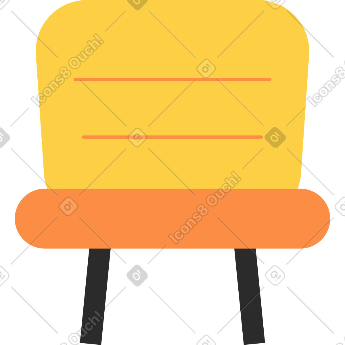 Stuhl-Illustration im Marginalia-Stil als Download in PNG, SVG