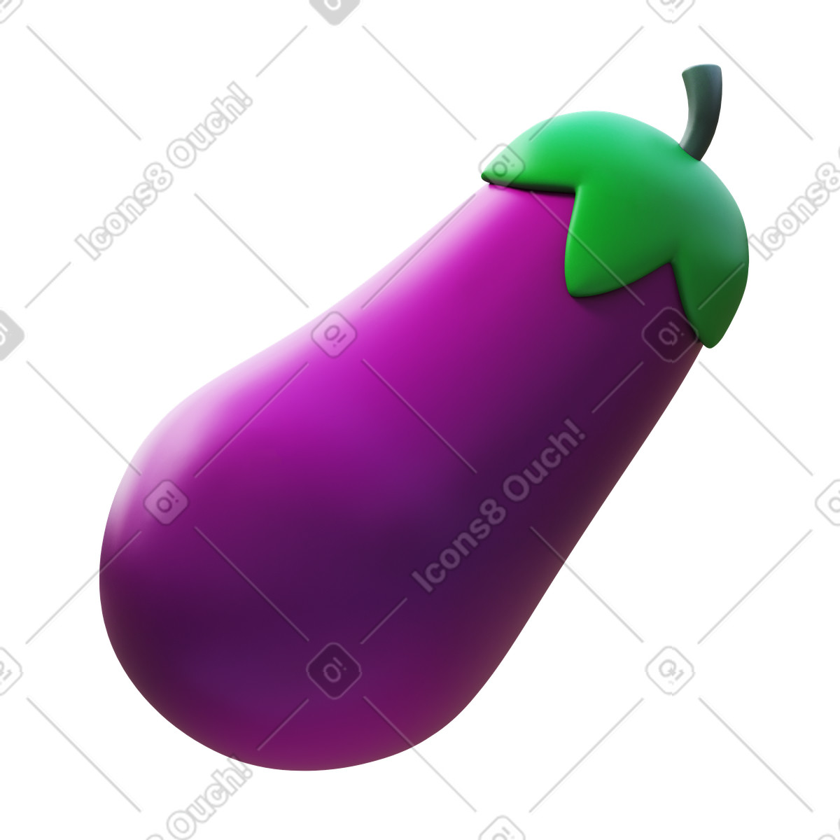 Eggplant illustration in 3D Fluency style download in PNG, SVG