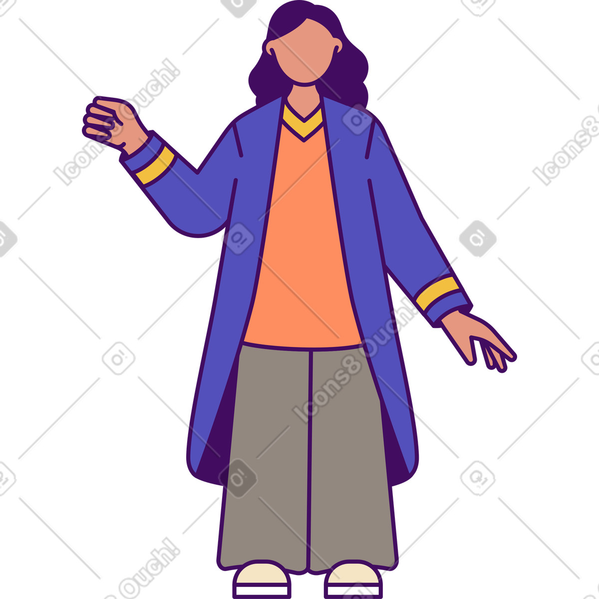 Graduate student with cap and gown celebration clipart style illustration