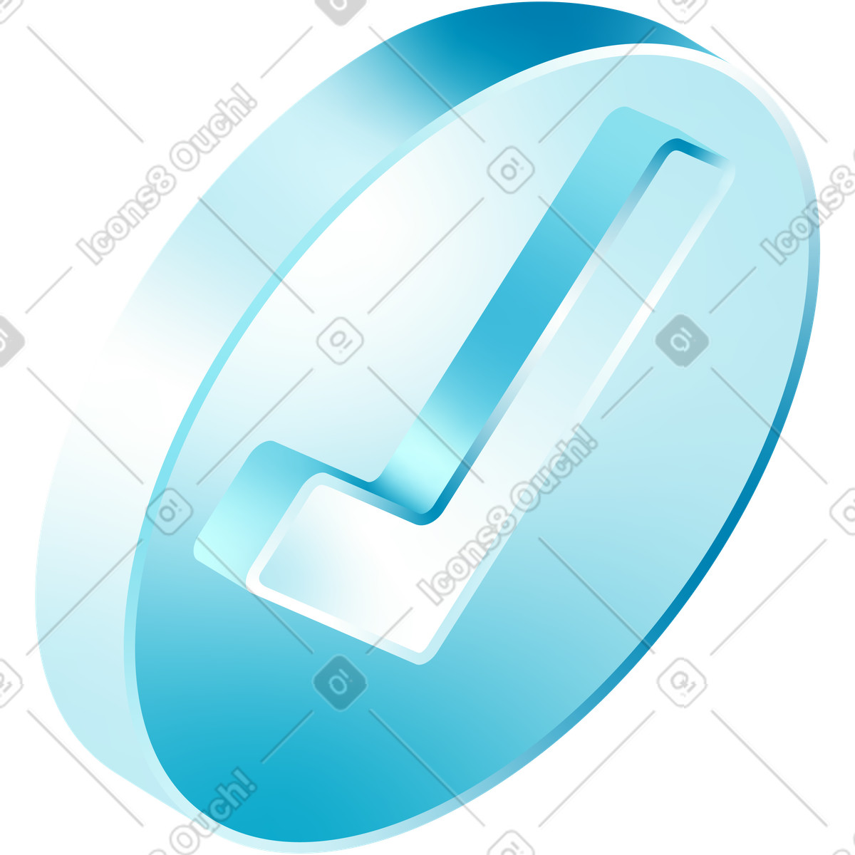 Check isometric icon illustration in PNG, SVG