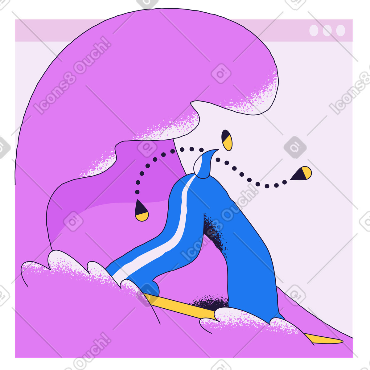 Surfing the internet illustration in Conifer style download in PNG, SVG