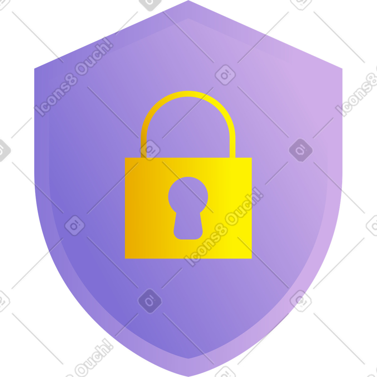 Ilustración Escudo con candado en estilo Silky a descargar en PNG y SVG