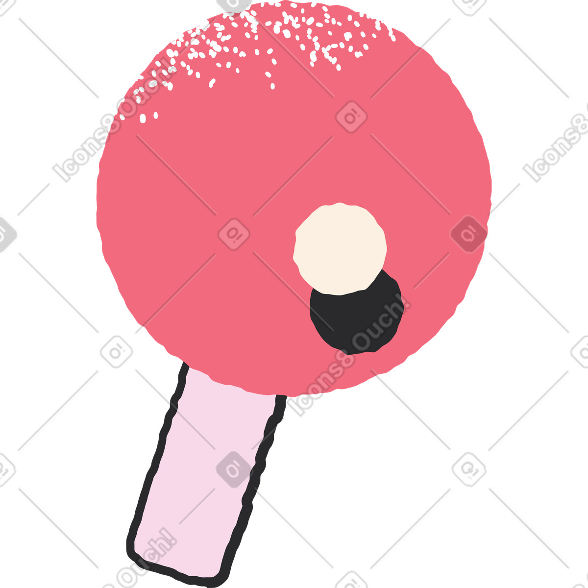 Tennis racket with ball illustration in Pablo style download in PNG, SVG