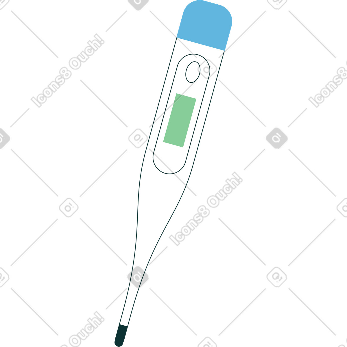 Illustration Thermomètre digital dans le style Florid à télécharger aux formats PNG, SVG