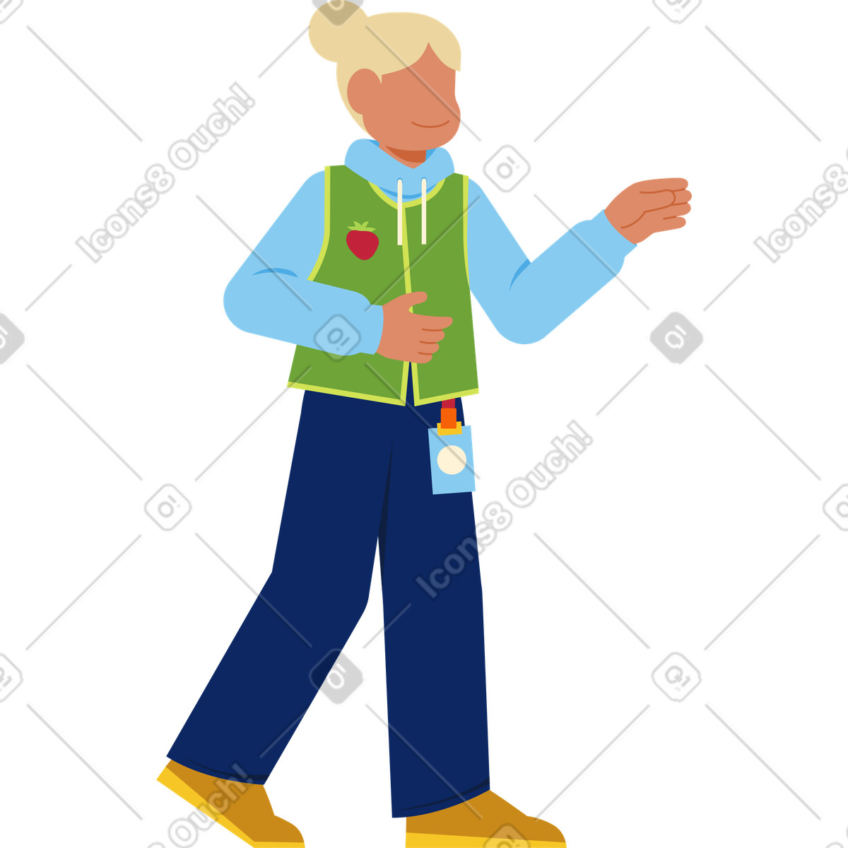 Female order picker illustration in Catchy style download in PNG, SVG