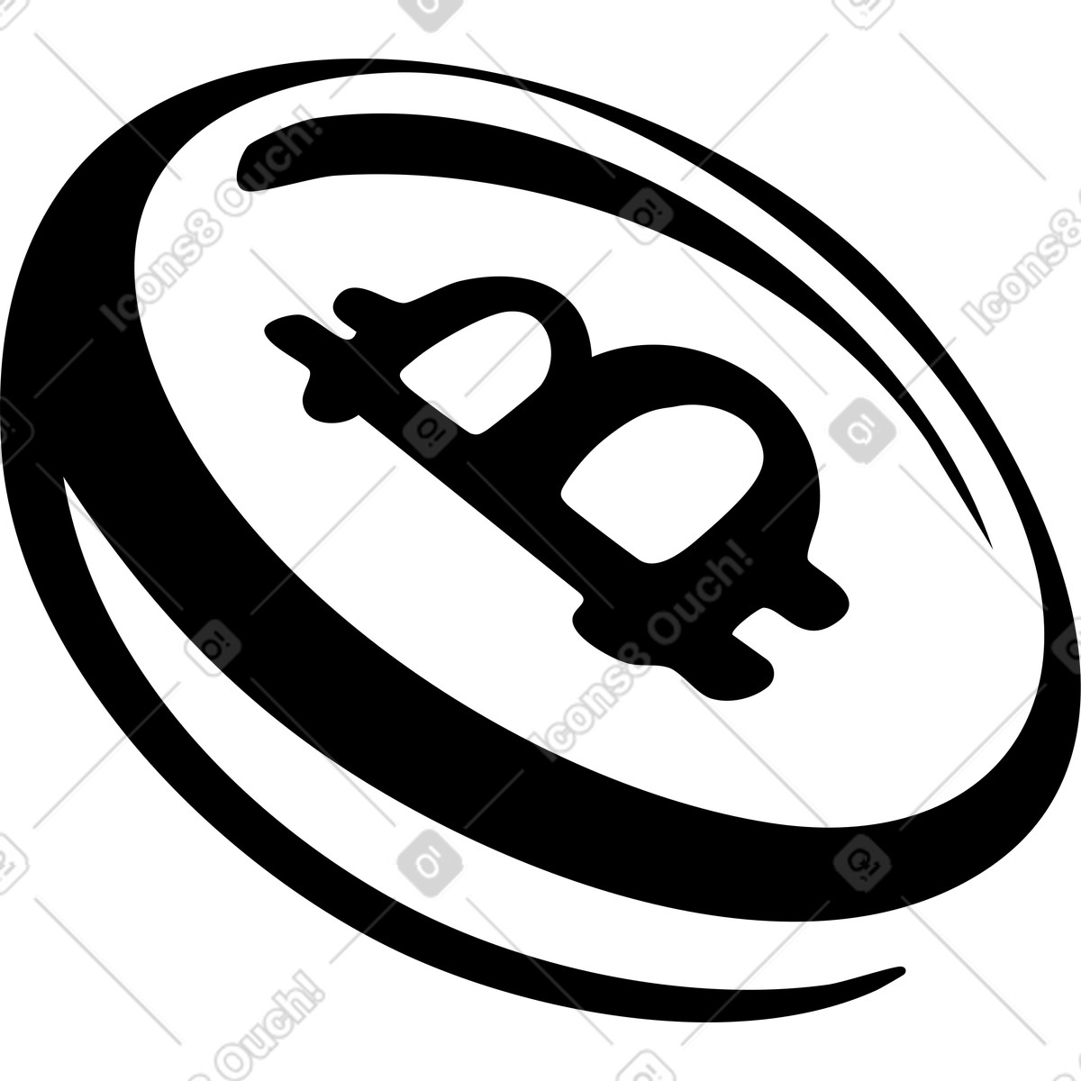 Ilustración Moneda bitcoin en estilo Line a descargar en PNG y SVG