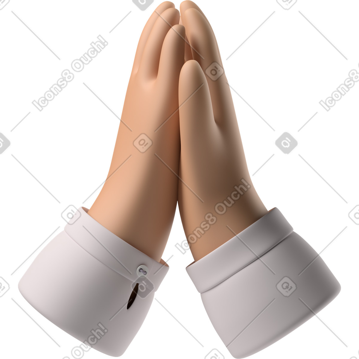 Illustration Mains de peau bronzée donnant un high five dans le style 3D Hands Fun&Wild à télécharger aux formats PNG, SVG