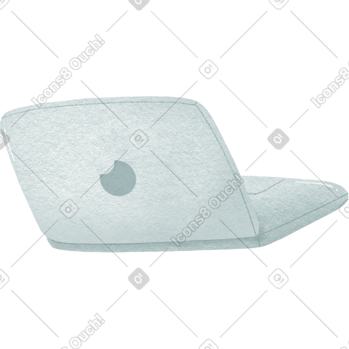 下载 Woolly 风格的 灰色笔记本电脑 插画，支持 PNG、SVG 格式
