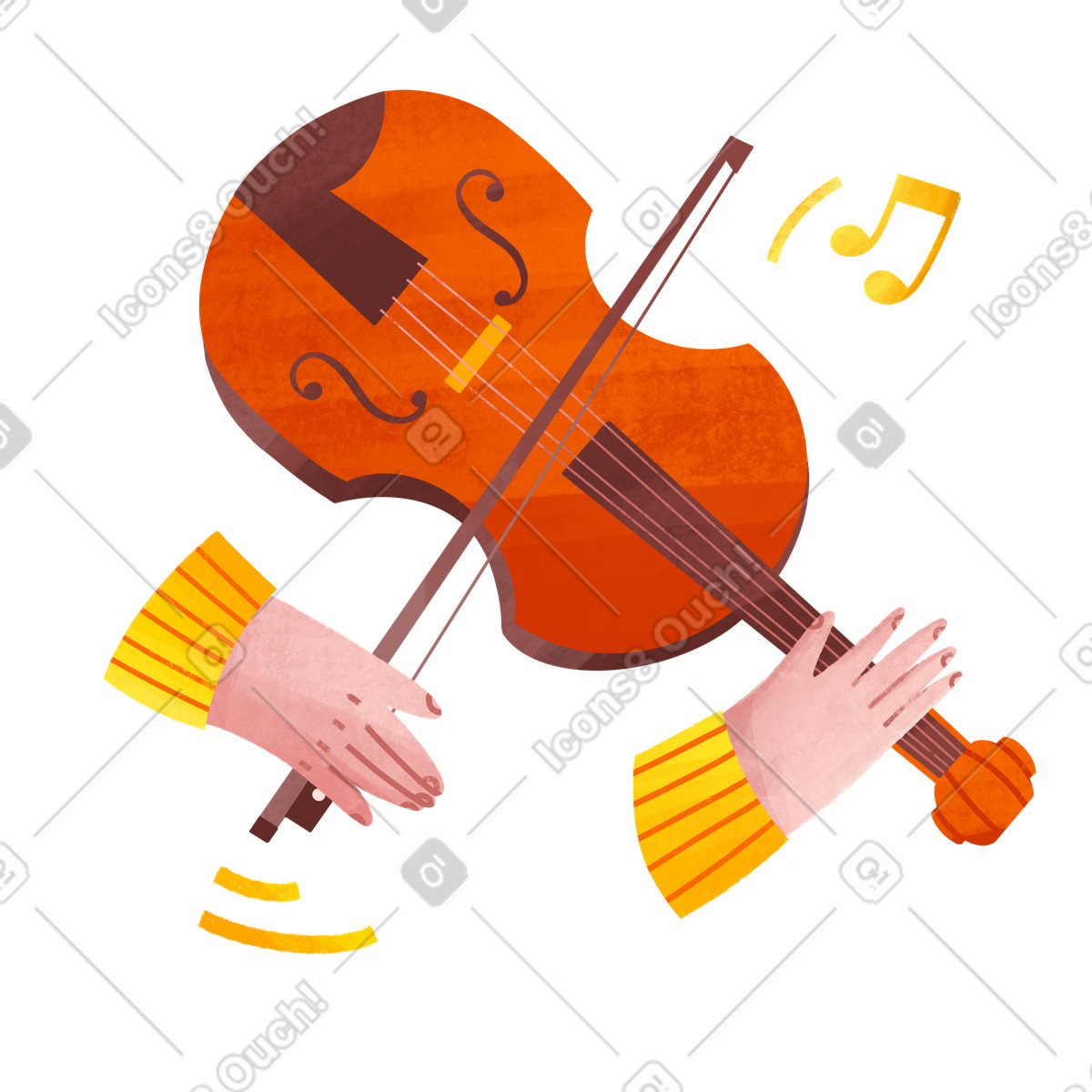 Musician playing violin, Music hobby or performance illustration in Bonbon style download in PNG, SVG