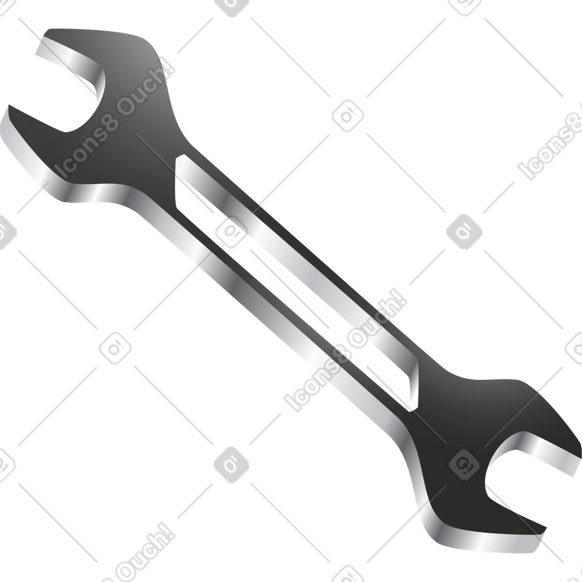Spanner illustration in Token style download in PNG, SVG