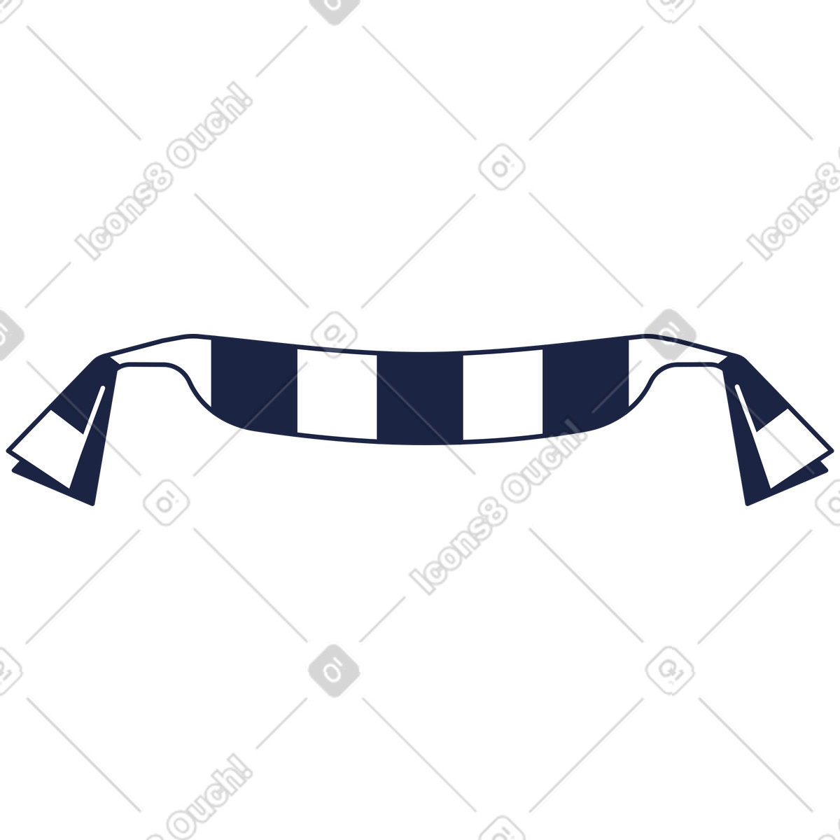 Scarf with stripes black and white illustration in Urban Line style download in PNG, SVG