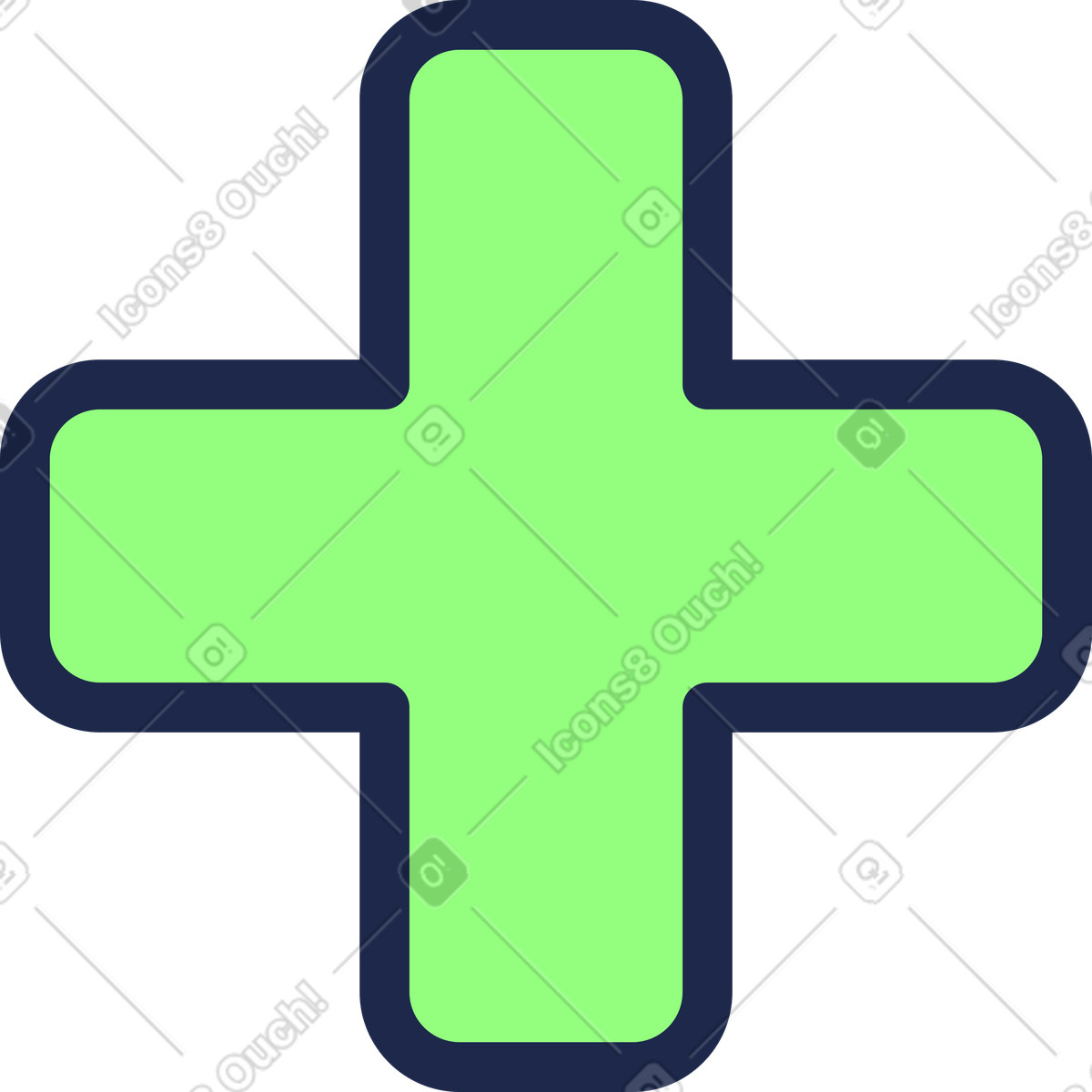 Cross illustration in Outline style download in PNG, SVG