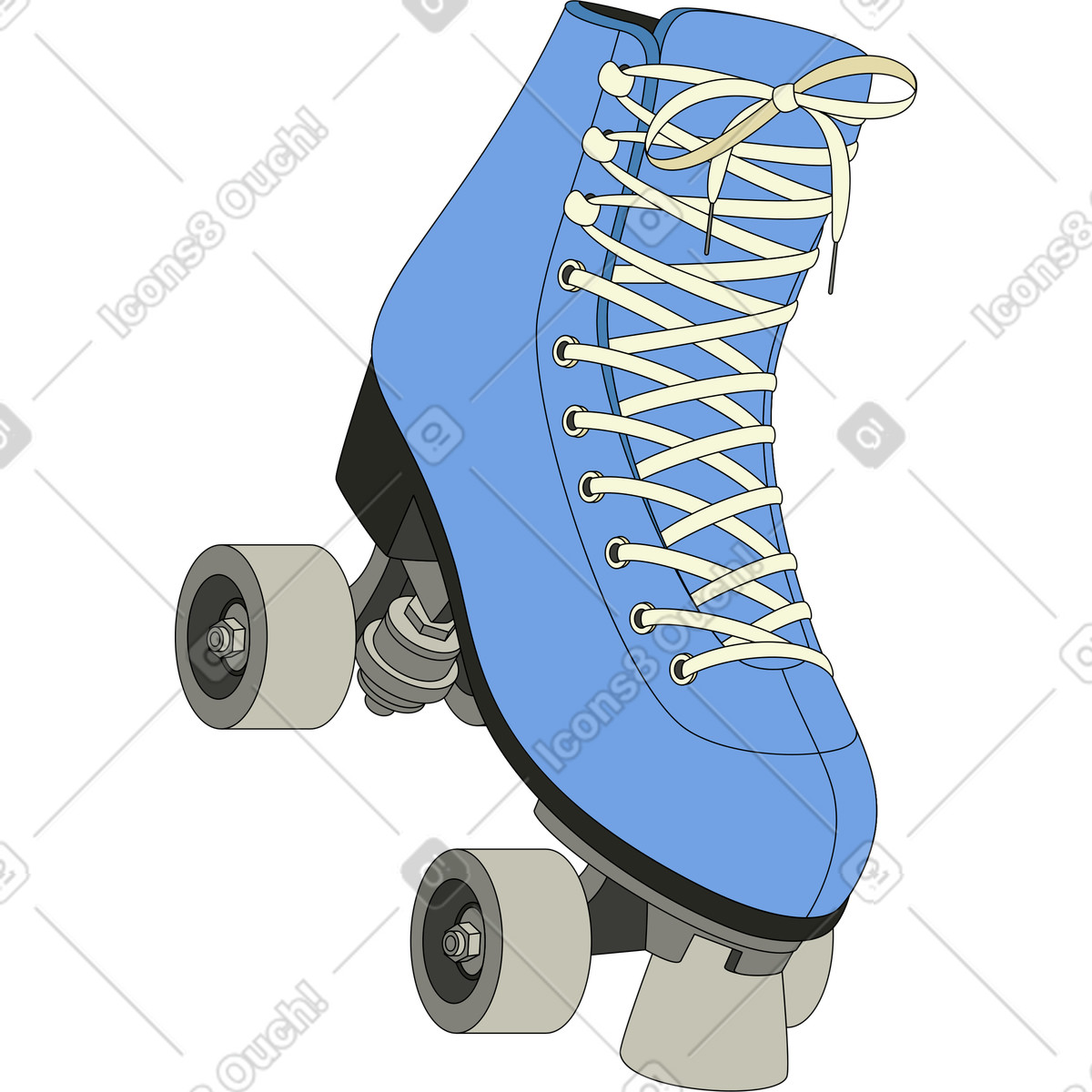 Rollschuh-Illustration im Retro-Stil als Download in PNG, SVG