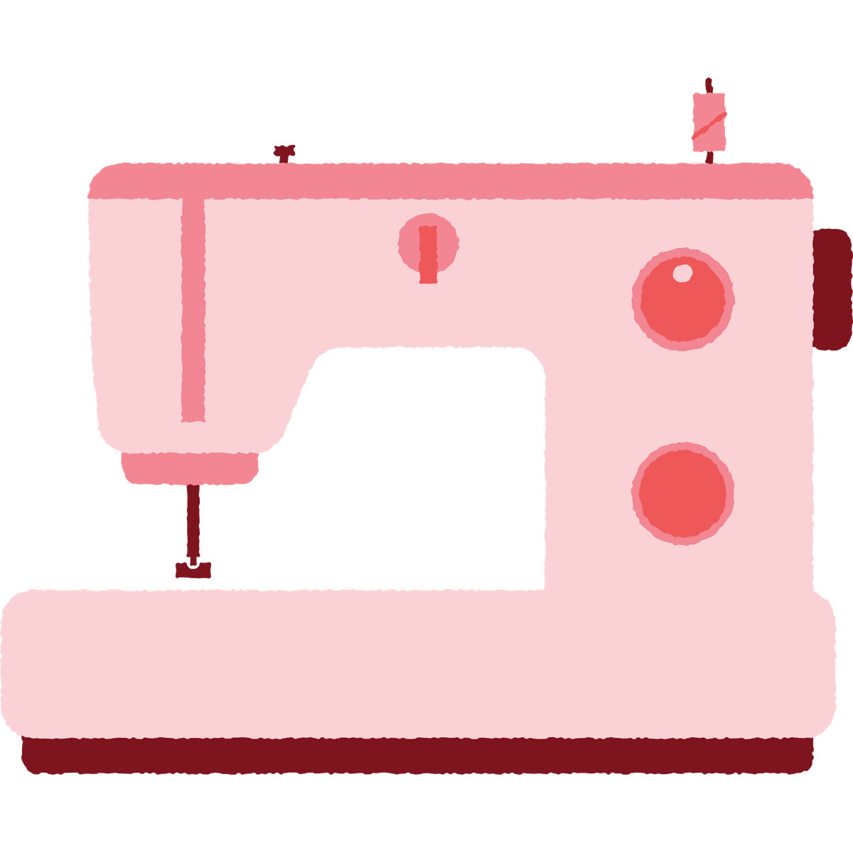 Sewing machine illustration in Cherry style download in PNG, SVG