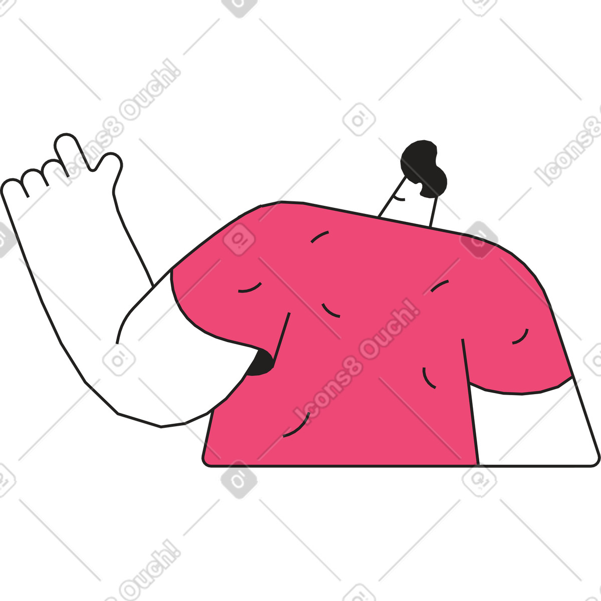 Ilustração de Homem apontando para algo em no estilo Dazzle Line baixar em PNG, SVG