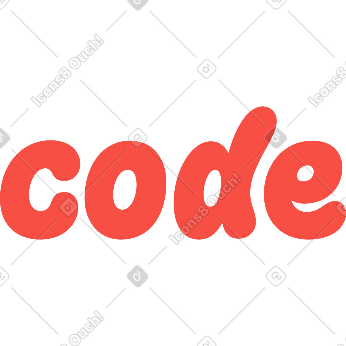 Lettering code text illustration in Sammy style download in PNG, SVG