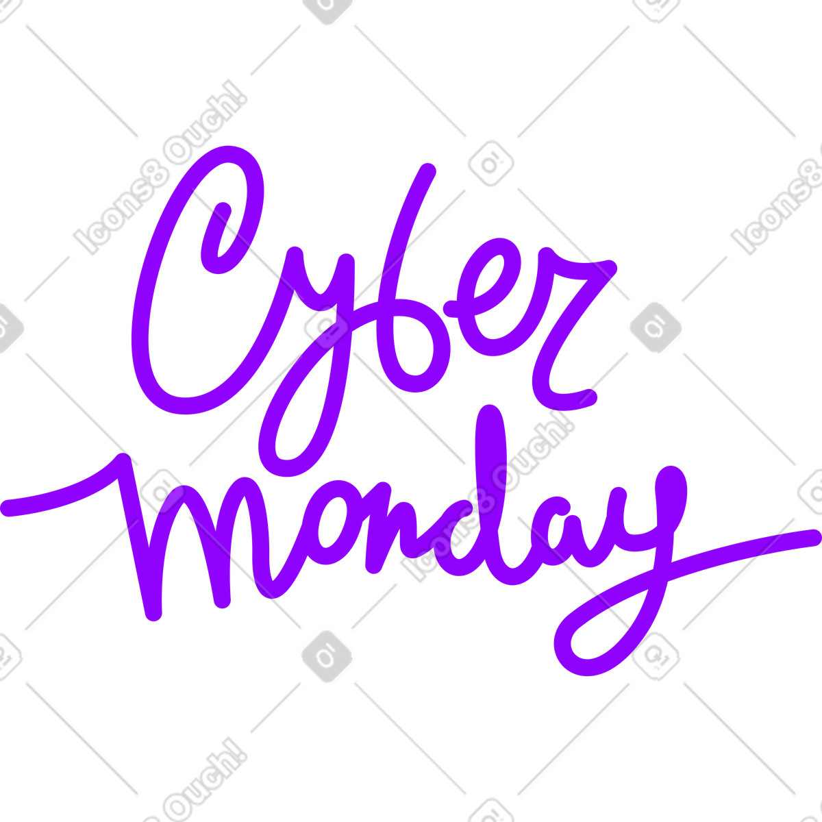 Lettering cyber lunedì testo viola illustrazione in stile scarica in PNG, SVG