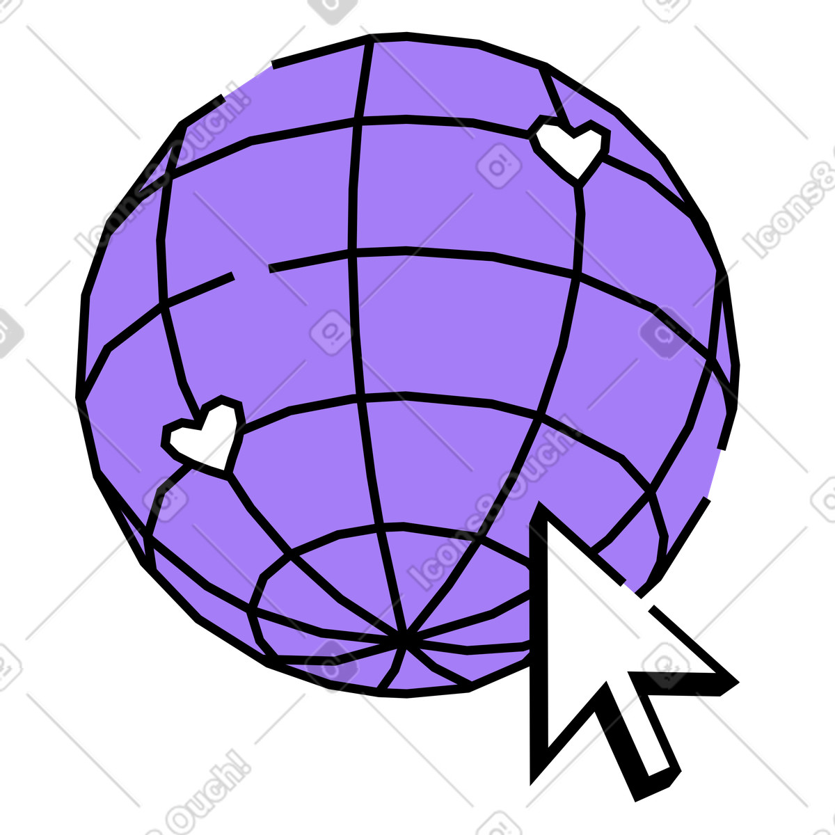 Internet, cyberspazio e mondo del web illustrazione in stile Amethyst scarica in PNG, SVG