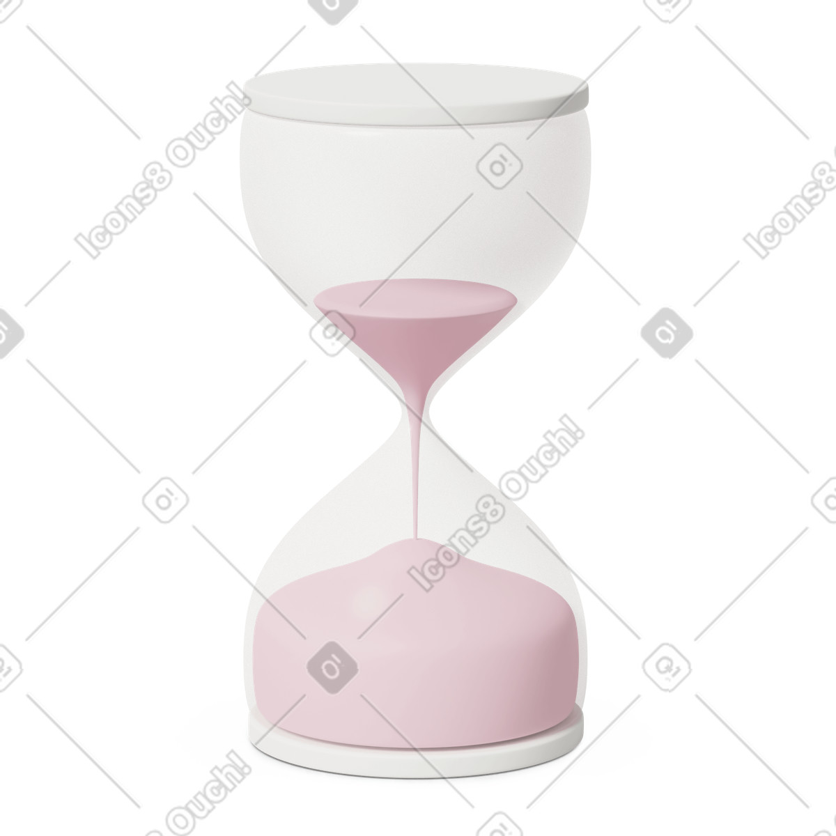3D Casual life スタイルの Hourglass with pink sand のイラストをPNG、SVG形式でダウンロード