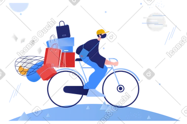 Delivery man riding bicycle PNG, SVG