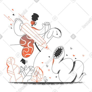Woman on a horse battling giant worm PNG, SVG