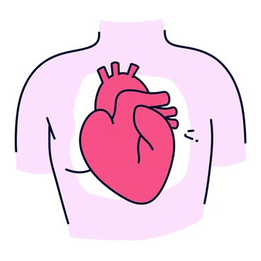 A detailed illustration of a heart beating beneath translucent skin. The heart is depicted in vibrant red with visible arteries and veins connecting it to the body. The skin above the heart is semi-transparent, allowing the heart to be partially visible, showcasing its rhythmic movement. The surrounding area features a soft glow to emphasize the heartbeat, creating a sense of life beneath the surface.
