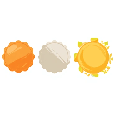 An illustration showcasing three different loyalty tier badges. The first badge is a shiny "bronze" badge in a circular shape with a textured surface. Next to it, a "silver" badge features a smooth, reflective surface with intricate designs. Finally, a "gold" badge is depicted in an ornate style, with a radiant shine and decorative elements surrounding it. Each badge is placed on a simple background to highlight its unique color and shine.