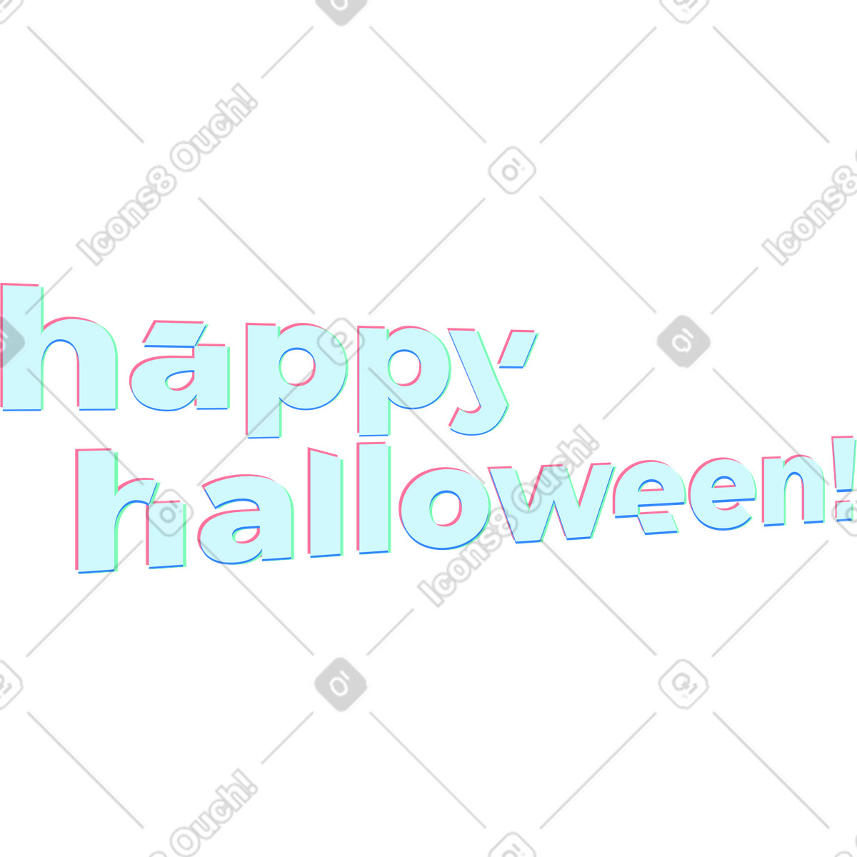 Text happy halloween-schriftzug-Illustration im Neon-Stil als Download in PNG, SVG