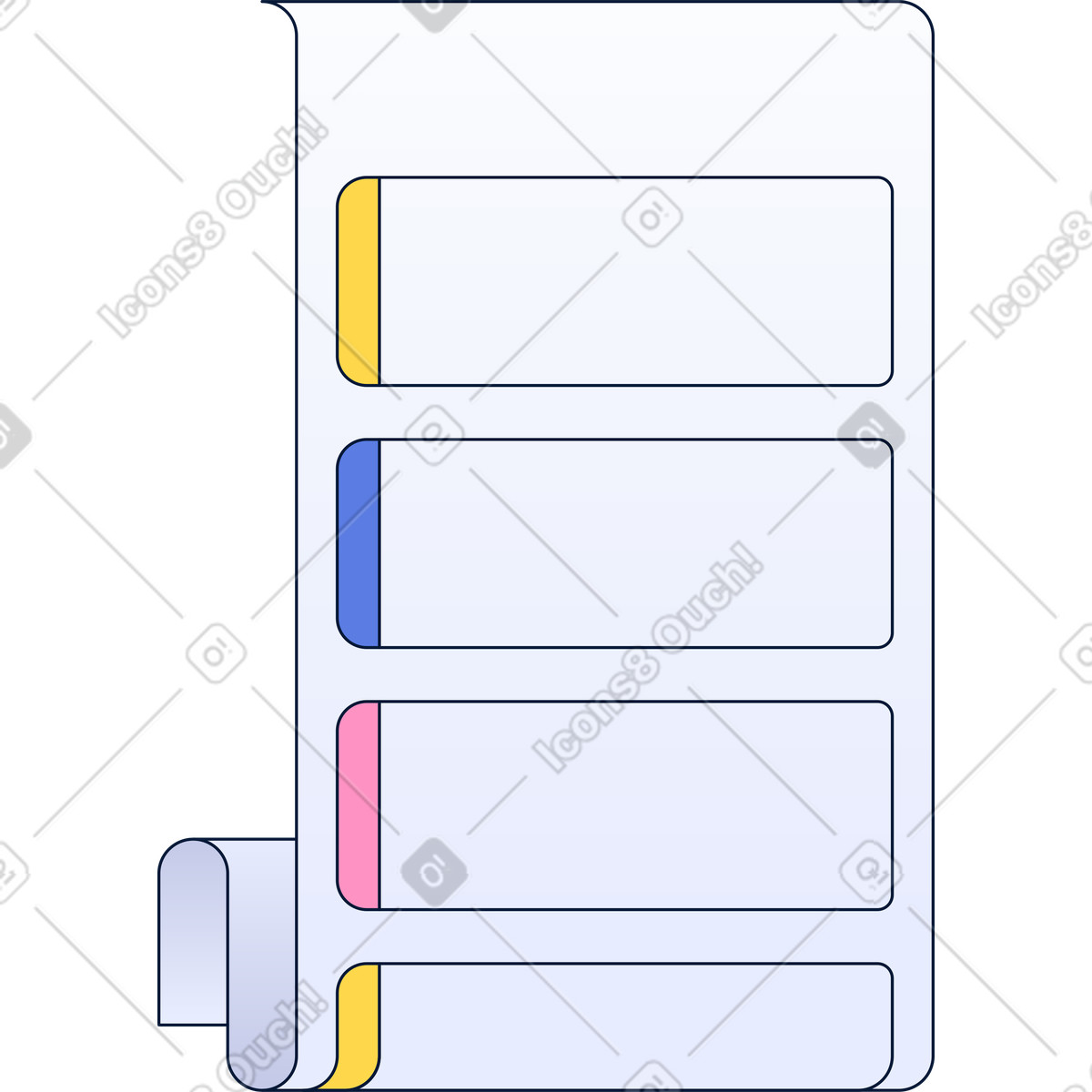List of tasks illustration in PNG, SVG