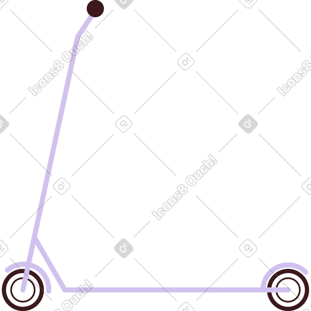 Ilustración Scooter morado en estilo Folks a descargar en PNG y SVG