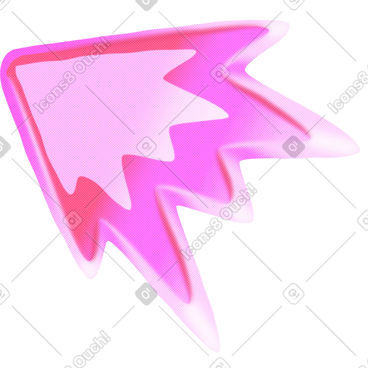 Volumetric pink flash illustration in Lettering style download in PNG, SVG