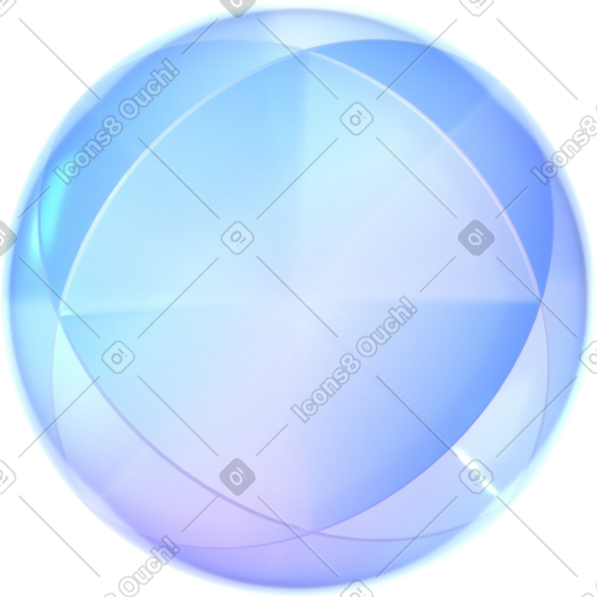 Sfera di vetro con linee illustrazione in stile 3D Glassy scarica in PNG, SVG