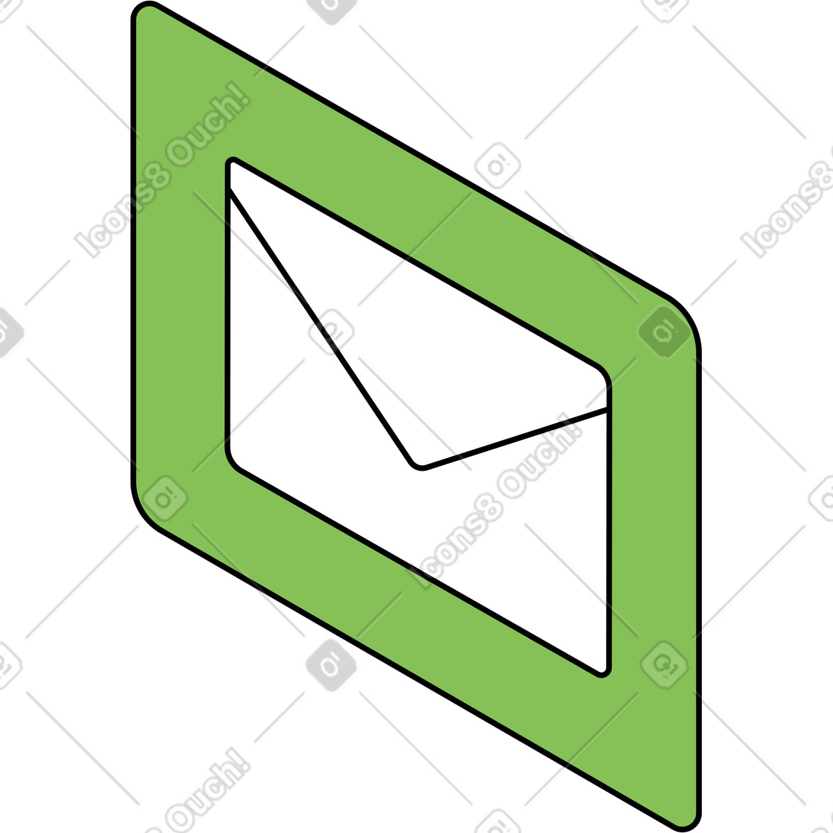 Cornice con busta illustrazione in stile Isometric scarica in PNG, SVG