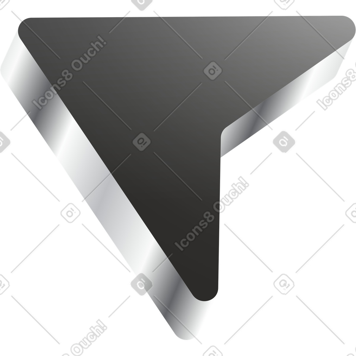 Dunkler navigationspfeil-Illustration im Token-Stil als Download in PNG, SVG