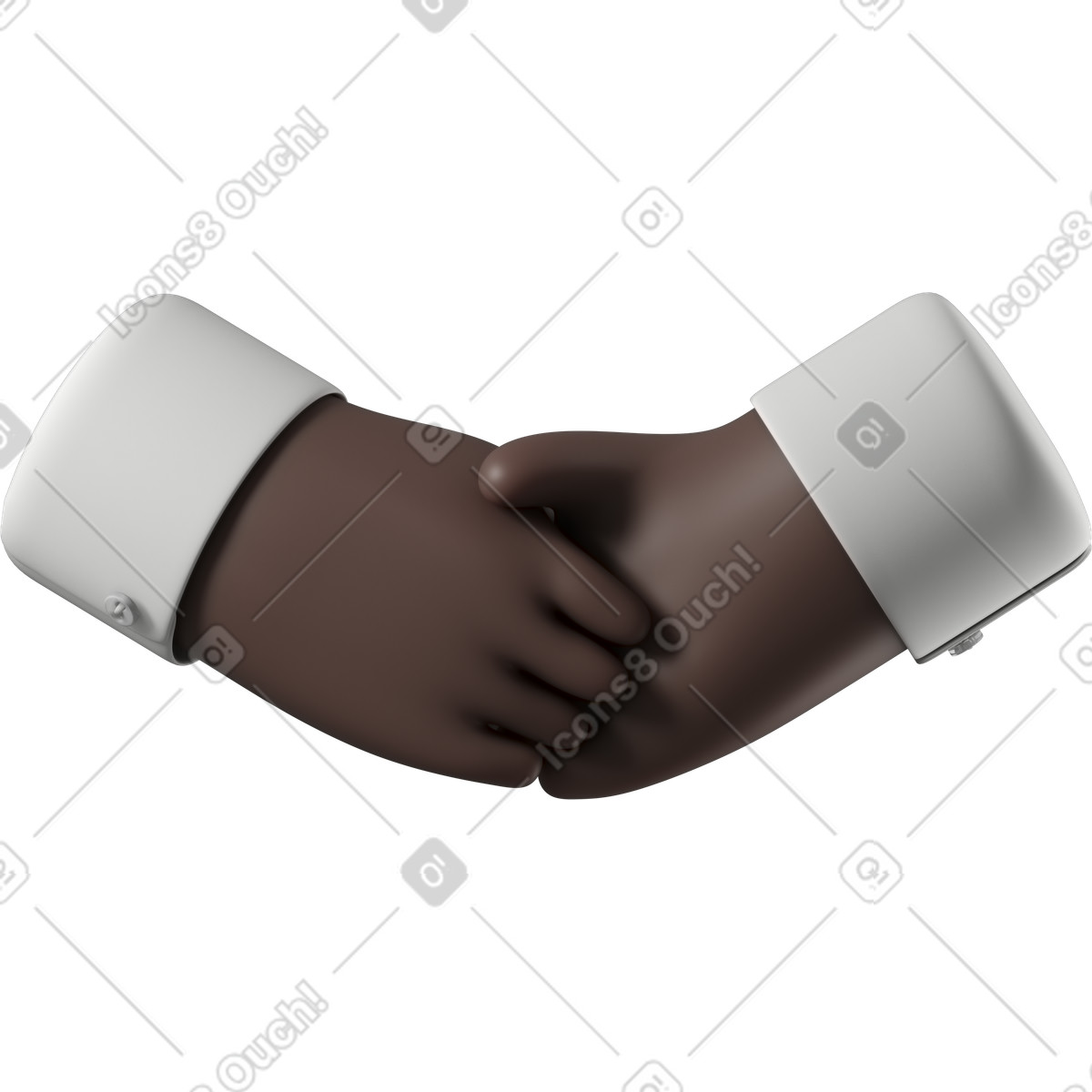 Stretta di mano delle mani pelle nera illustrazione in stile 3D Hands Fun&Wild scarica in PNG, SVG