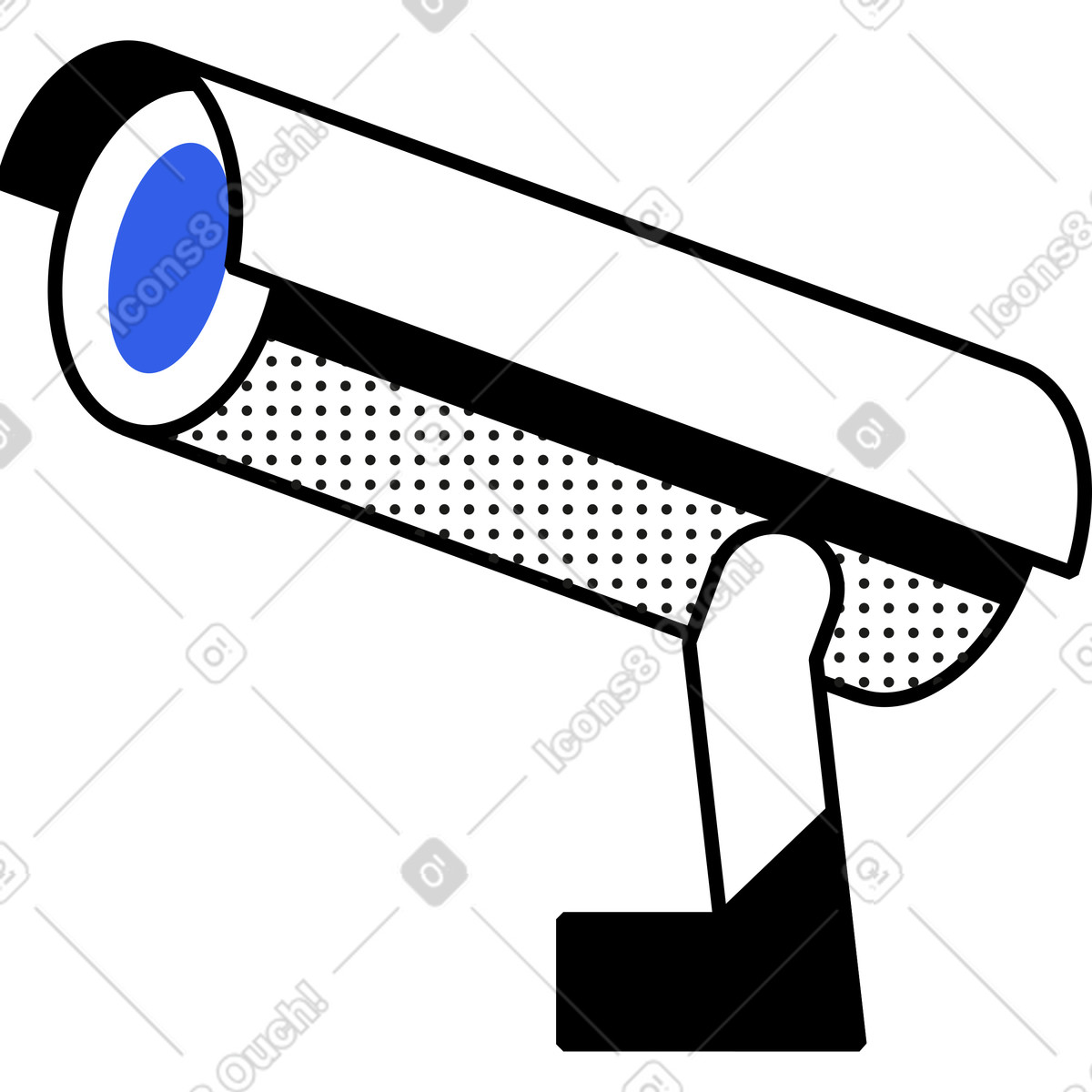 Videocamera di sorveglianza illustrazione in stile Memphis scarica in PNG, SVG
