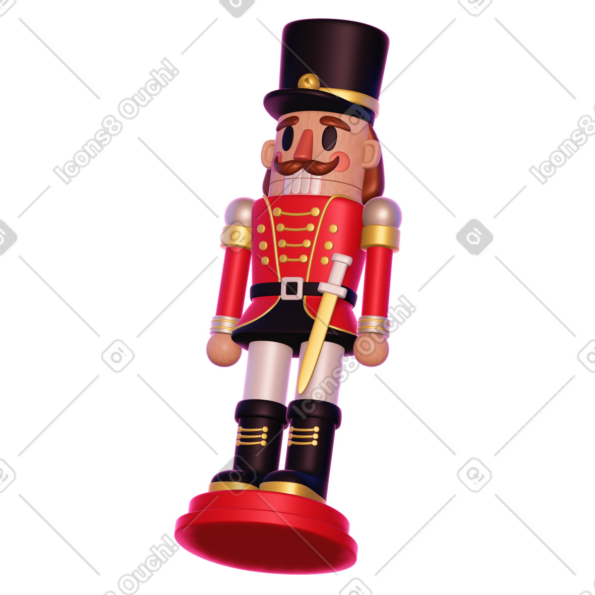 Giocattolo schiaccianoci di natale illustrazione in stile 3D Holidays scarica in PNG, SVG