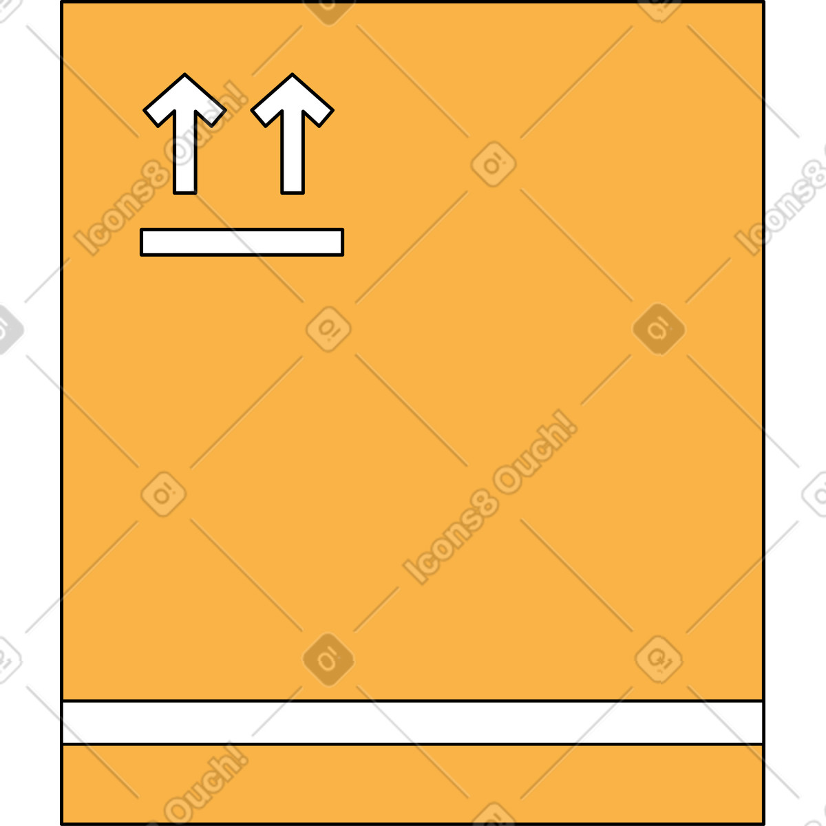 Orange package box illustration in Bloom style download in PNG, SVG