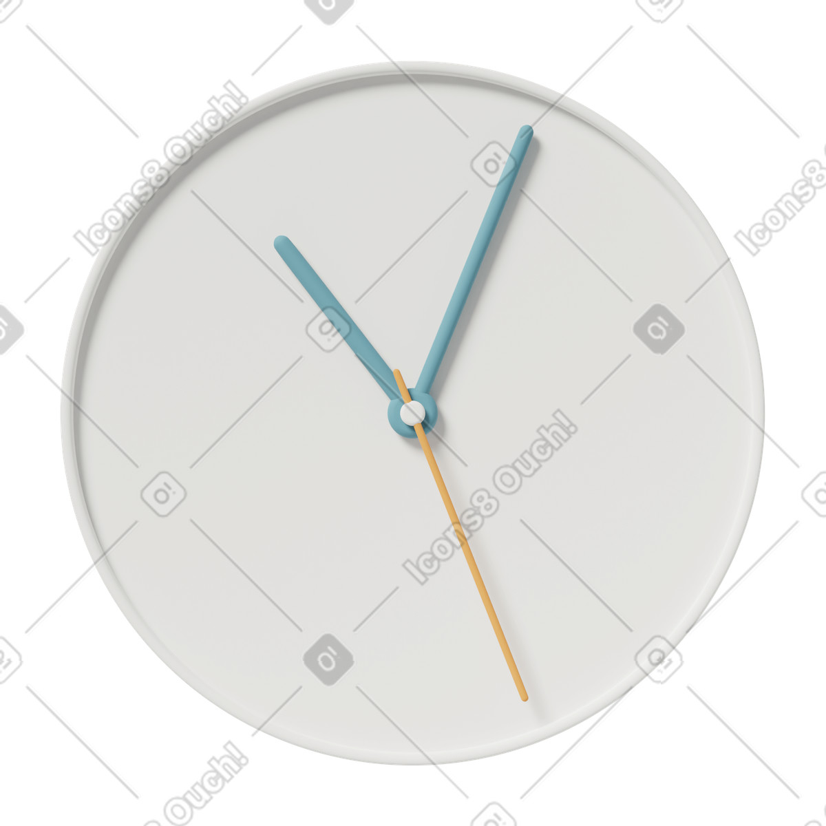 Clock with blue hands illustration in 3D Casual life style download in PNG, SVG