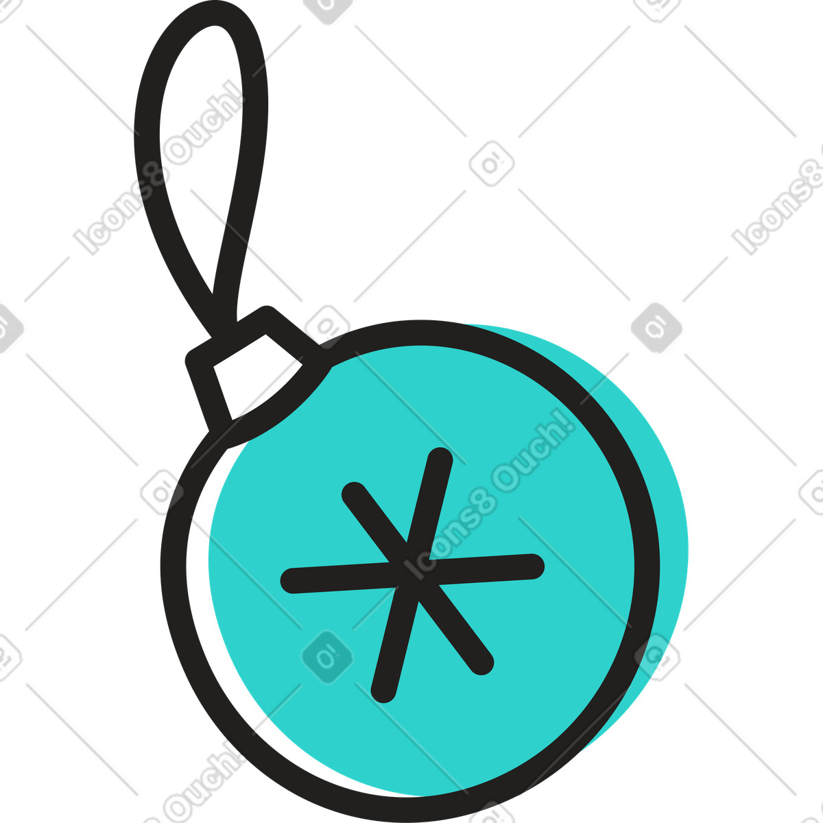 Illustration Décoration de noël avec flocon neige dans le style Little à télécharger aux formats PNG, SVG