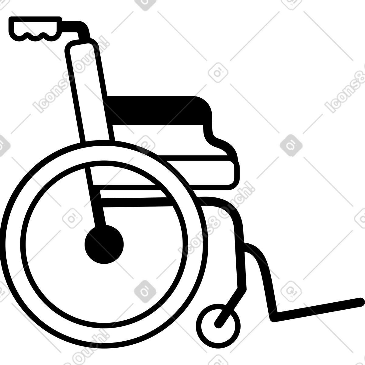 Rollstuhl-Illustration im Transistor-Stil als Download in PNG, SVG