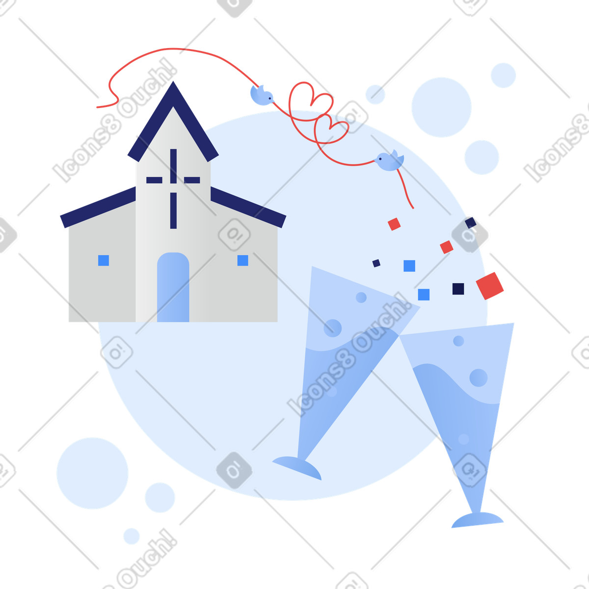 Nozze illustrazione in stile Clip scarica in PNG, SVG