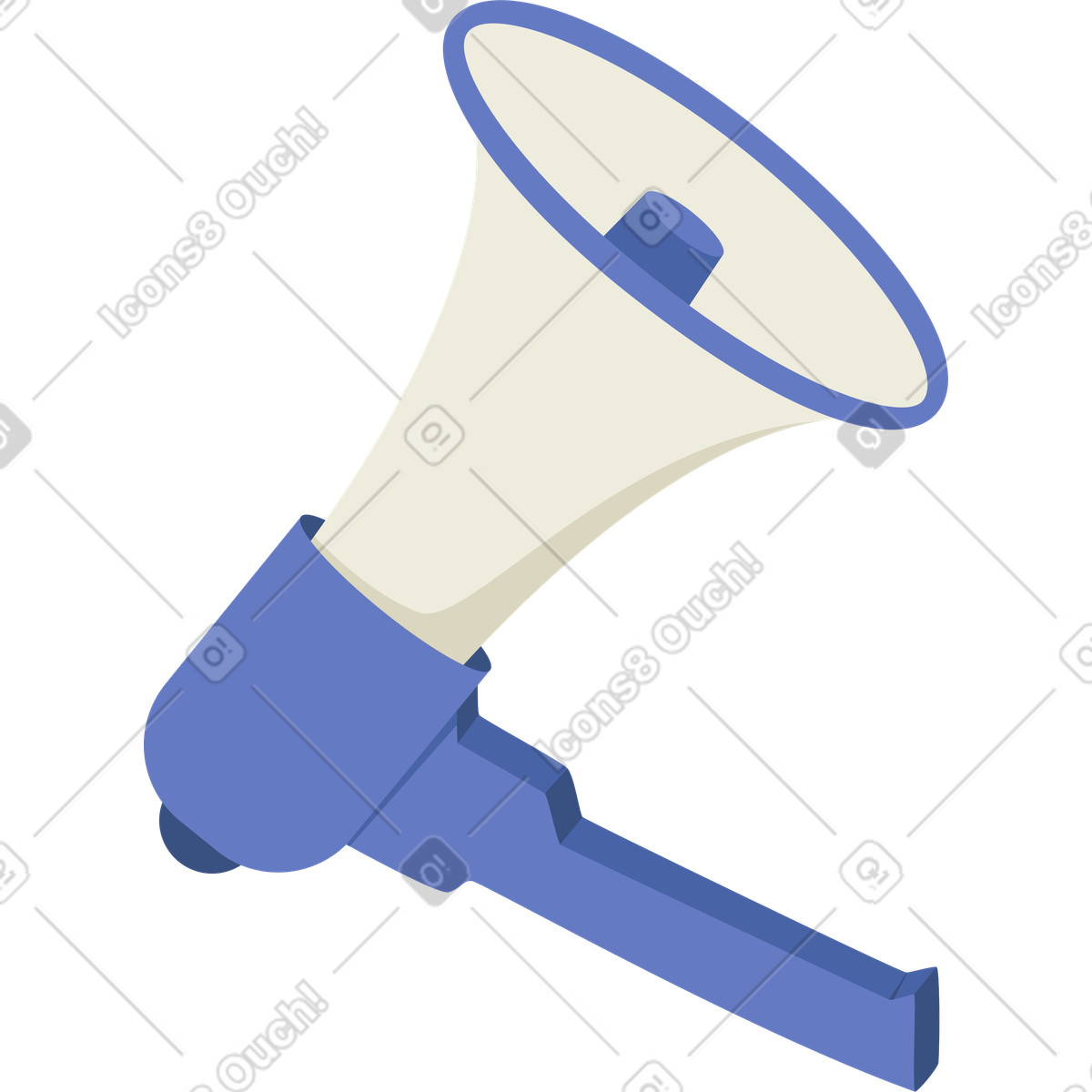 Megaphon-Illustration im Social-Stil als Download in PNG, SVG