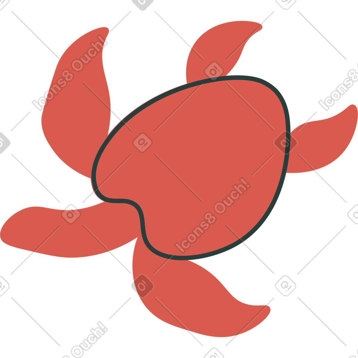 Turtle illustration in Macaroni style download in PNG, SVG
