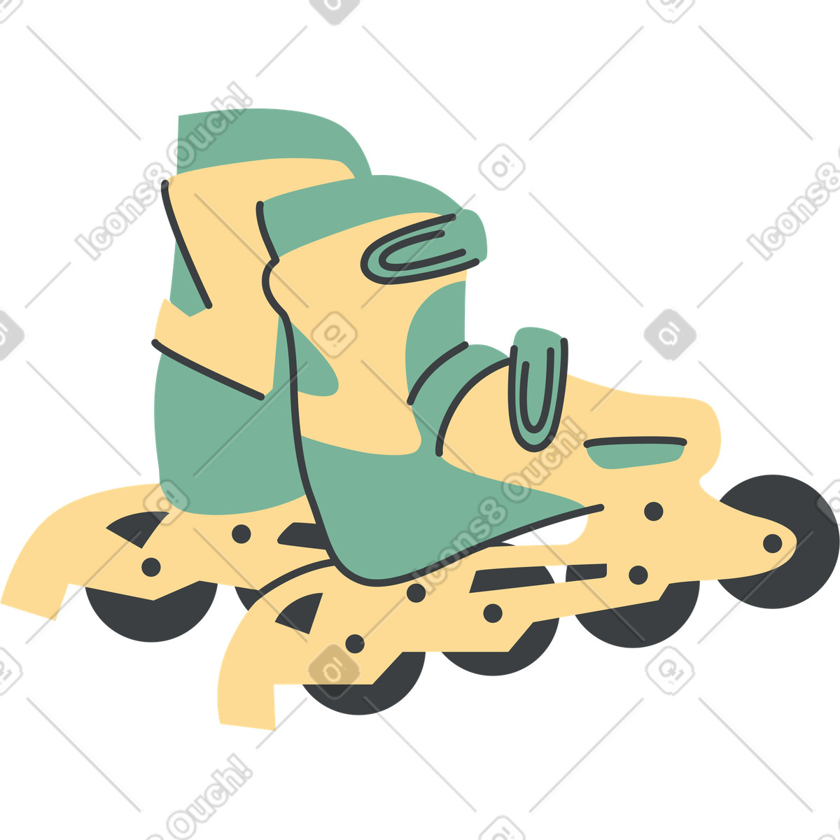 Pattini illustrazione in stile Kiddo scarica in PNG, SVG
