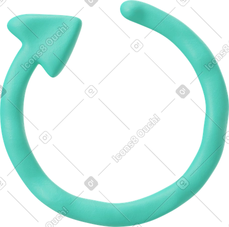 3D 蓝绿色重启图标 PNG, SVG
